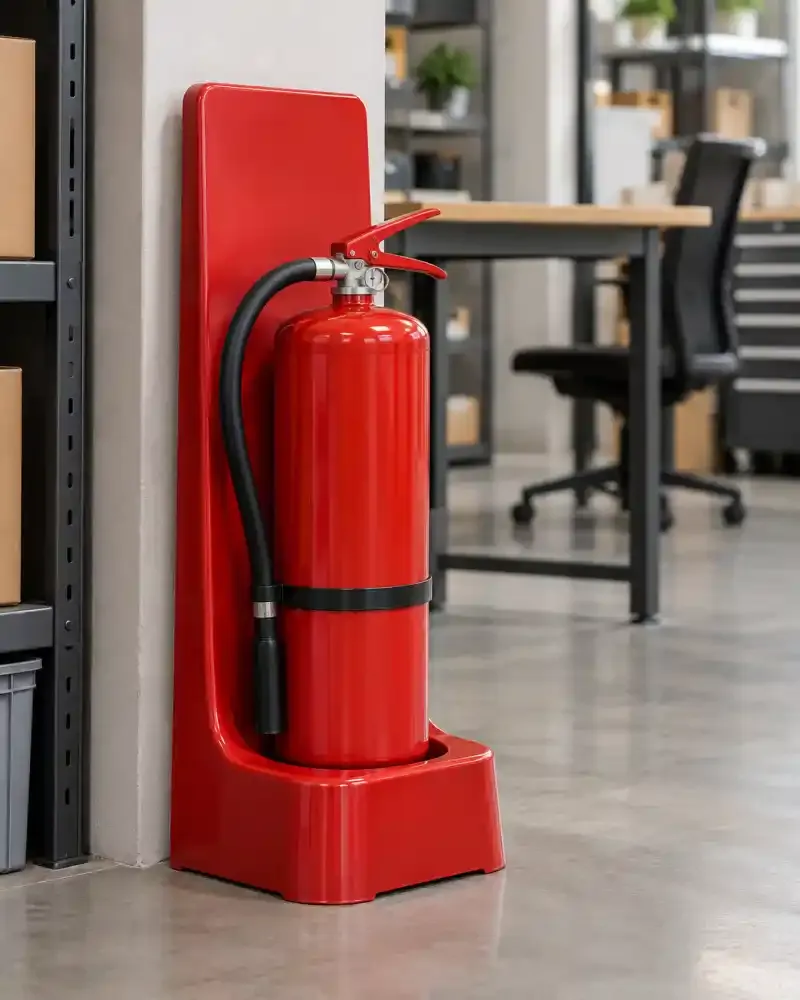 Soporte de piso junto a área de trabajo